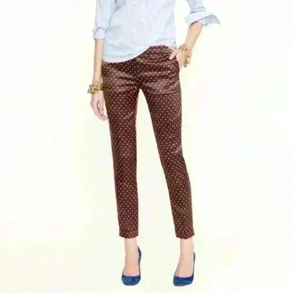 J.CREW COLLECTION Café Capri in Silky Dot Brown Size 2 silk/wool blend - Picture 1 of 8